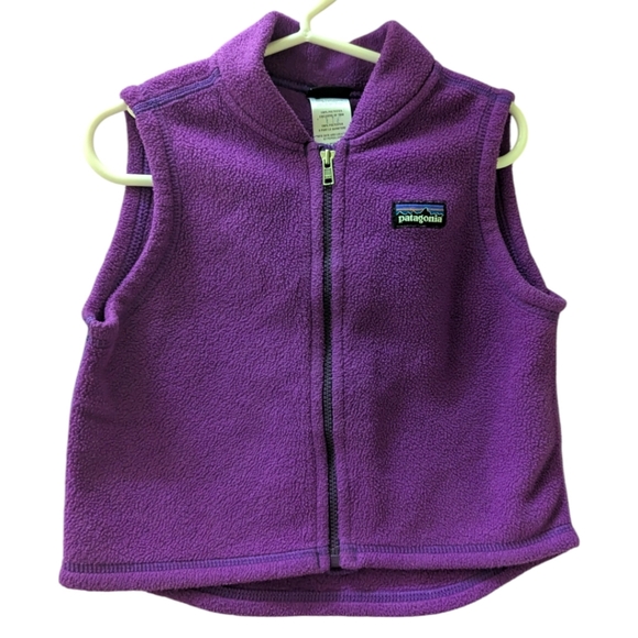 Patagonia  Baby Purple Vest Size 18 Months Full Zip Fleece - Picture 4 of 8